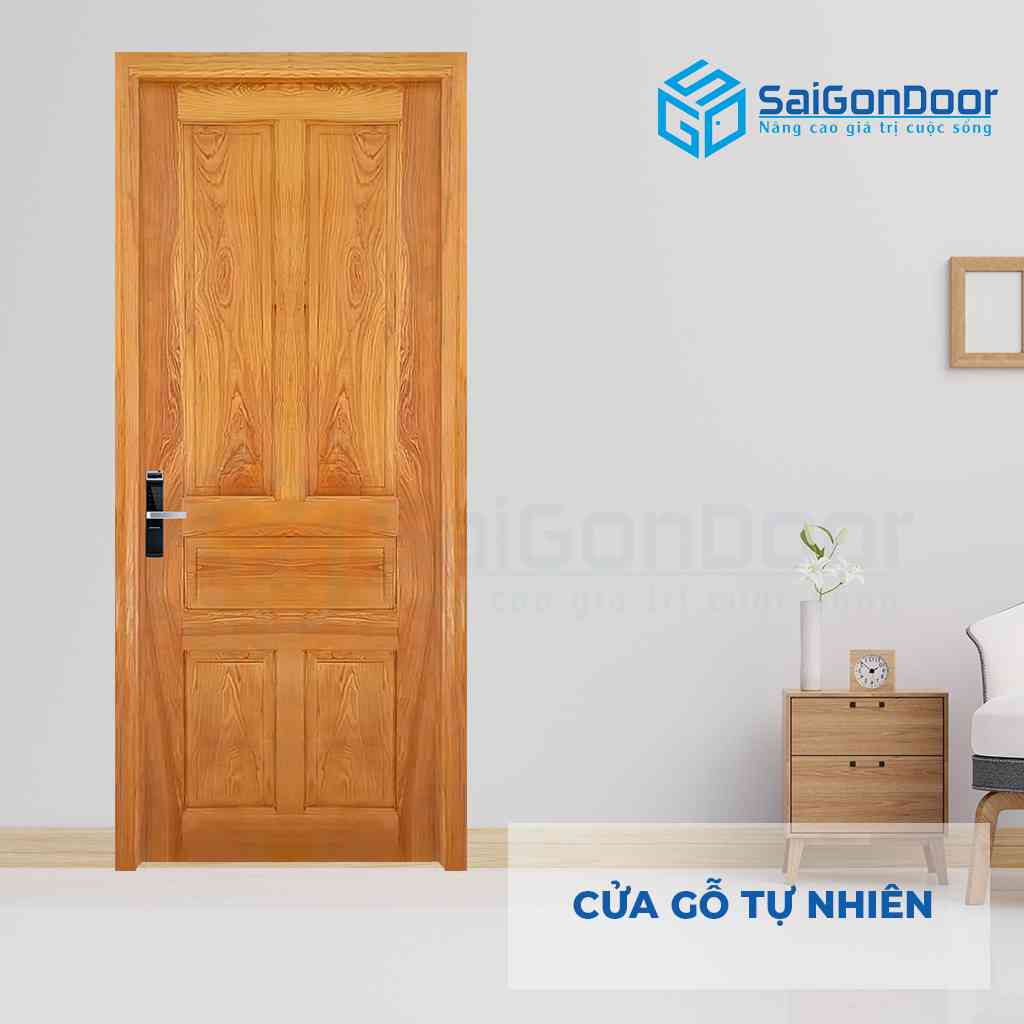 Mẫu cửa gỗ tự nhiên dùng làm cửa phòng tắm