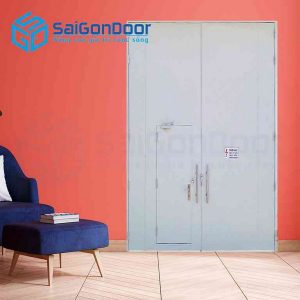 Cửa Thép Chống Cháy 3P canh nho lon cho nha xuong