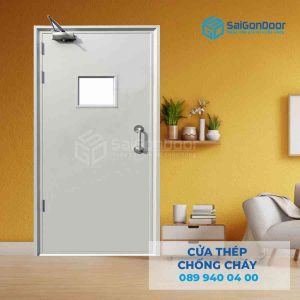 Cửa Thép Chống Cháy P1G1 tay co thuy luc