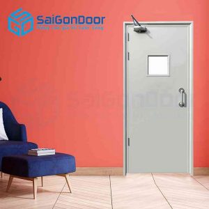 Cửa Thép Chống Cháy P1G1 tay co thuy luc