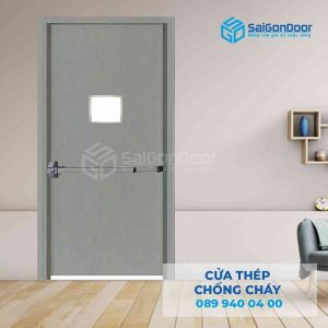 Cửa Thép Chống Cháy P1G1 xam thanh thoa hiem