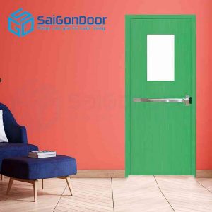 Cửa Thép Chống Cháy P1G1 xanh thoan thoat hiem