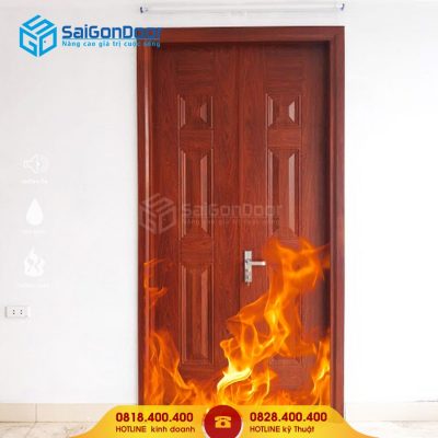 Cửa thép vân gỗ chống bắt lửa