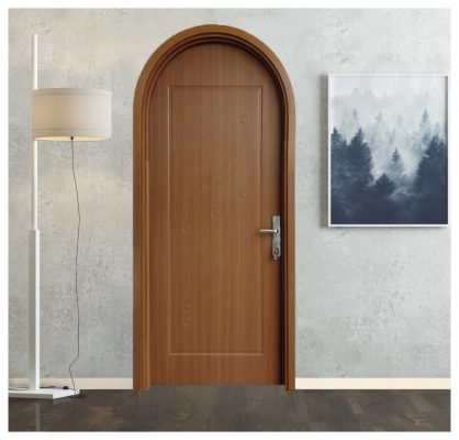 Mẫu cửa nhựa giả gỗ thiết kế vòm độc đáo