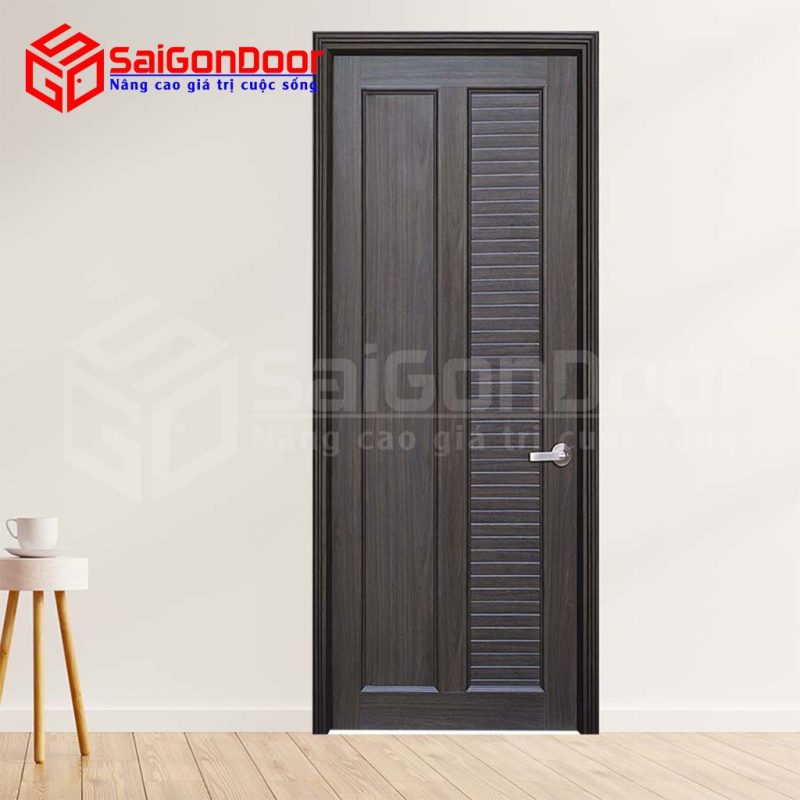 Cửa nhựa gỗ Composite phủ màu đen